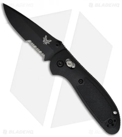 Benchmade Mini Griptilian AXIS Lock Knife Black (2.91" Black Serr) 556SBK 3 Benchmade Mini Griptilian AXIS Lock Knife Black (2.91" Black Serr) 556SBK