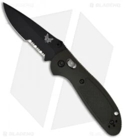 Benchmade Mini Griptilian AXIS Lock Knife Olive Drab (2.91" Black Serr) 556SBKOD