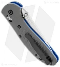 Benchmade Griptilian AXIS Lock Knife Gray/Blue G-10 (3.45" Satin Serr) 551S-1 -Benchmade benchmade griptilian 551s 1 side cm
