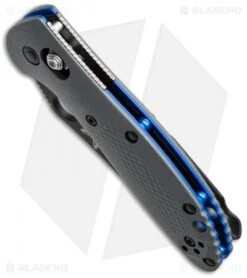 Benchmade Mini Griptilian AXIS Lock Knife Gray/Blue G-10 (2.91" Black) 555BK-1 -Benchmade benchmade mini griptialian 555bk 1 bottom cm