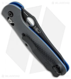 Benchmade Mini Griptilian AXIS Lock Knife Gray/Blue G-10 (2.91" Black) 555BK-1 -Benchmade benchmade mini griptialian 555bk 1 side cm