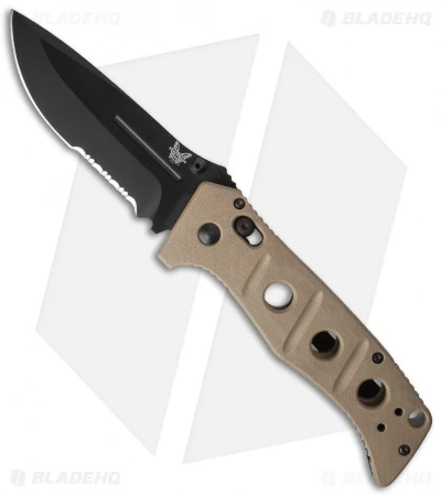 Benchmade Sibert 275SBKSN Adamas AXIS Lock Knife Tan G-10 (3.82" Black Serr) 3 Benchmade Sibert 275SBKSN Adamas AXIS Lock Knife Tan G-10 (3.82" Black Serr)