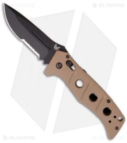 Benchmade 2750 Adamas Automatic Knife W/ Tan Handle (3.82" Black Serr) 2750SBKSN